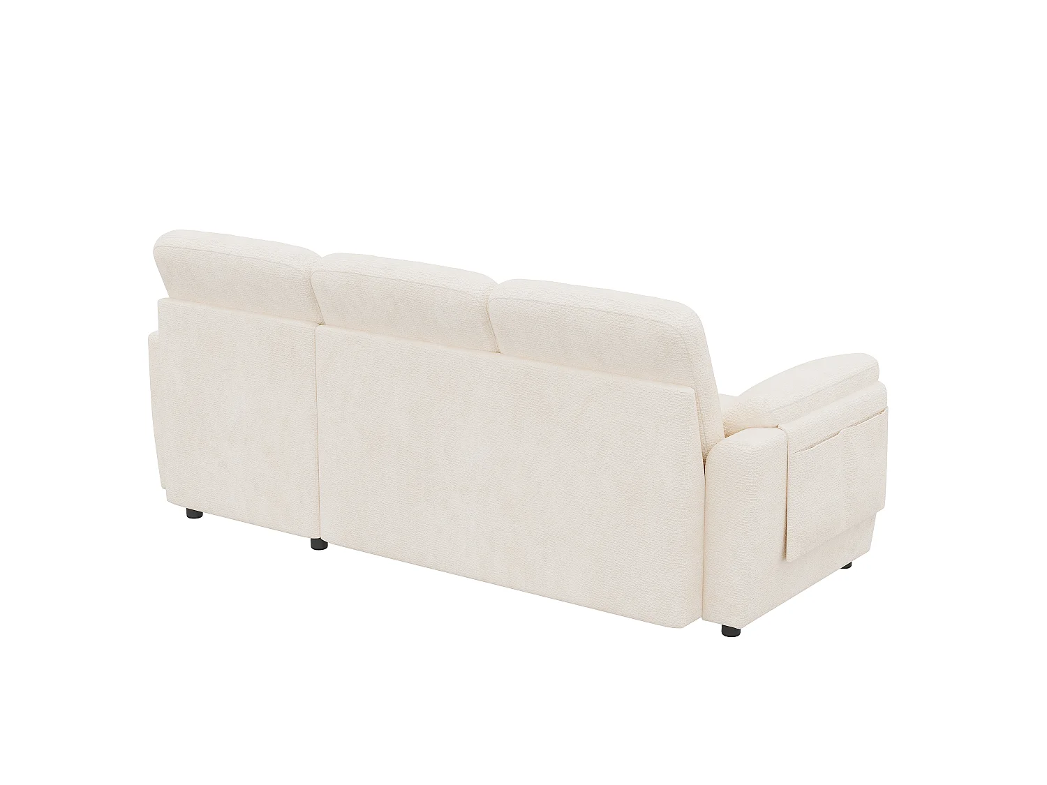 Hörnsoffa i L-form - med utbytbar chaise longue - förvaringsutrymme - USB/Type-C-port - beige