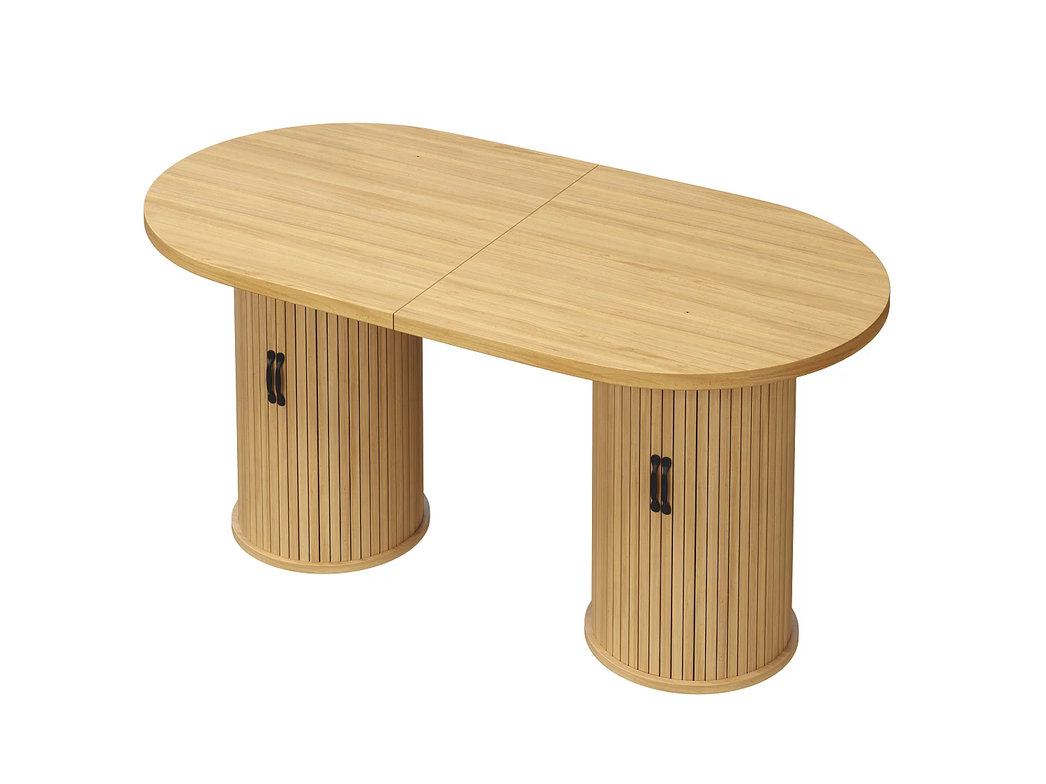 Table à Manger Extensible 149.8-189.7cm - Table Multifonction avec Rangement Caché, Système Télescopique, Design Modulable - Naturel