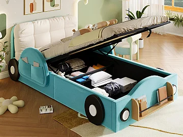 Letto in velluto blu