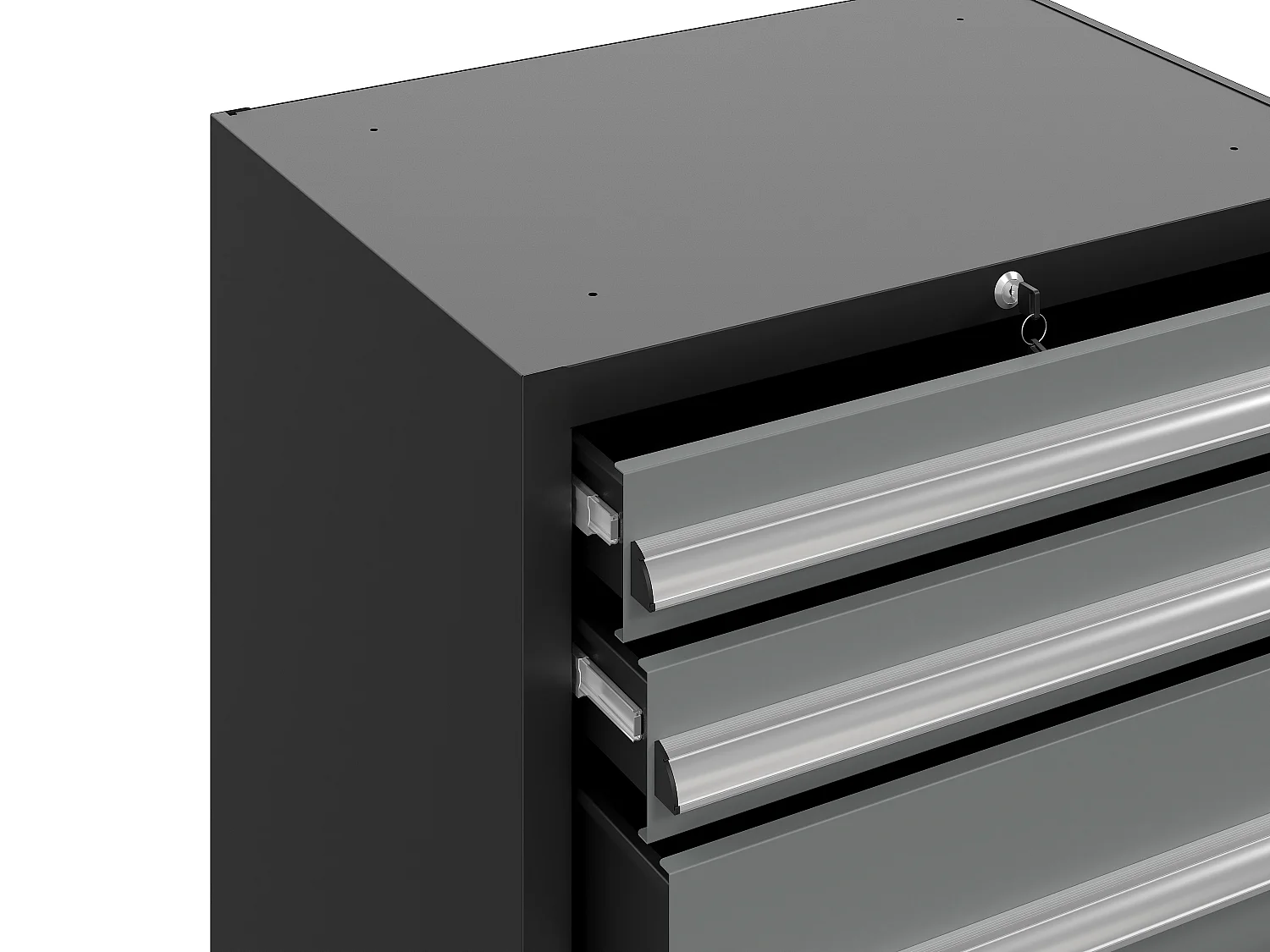 Établi en bois et acier avec colonne simple - L200 x P57 x H202 cm - Gris anthracite - ATELIOR