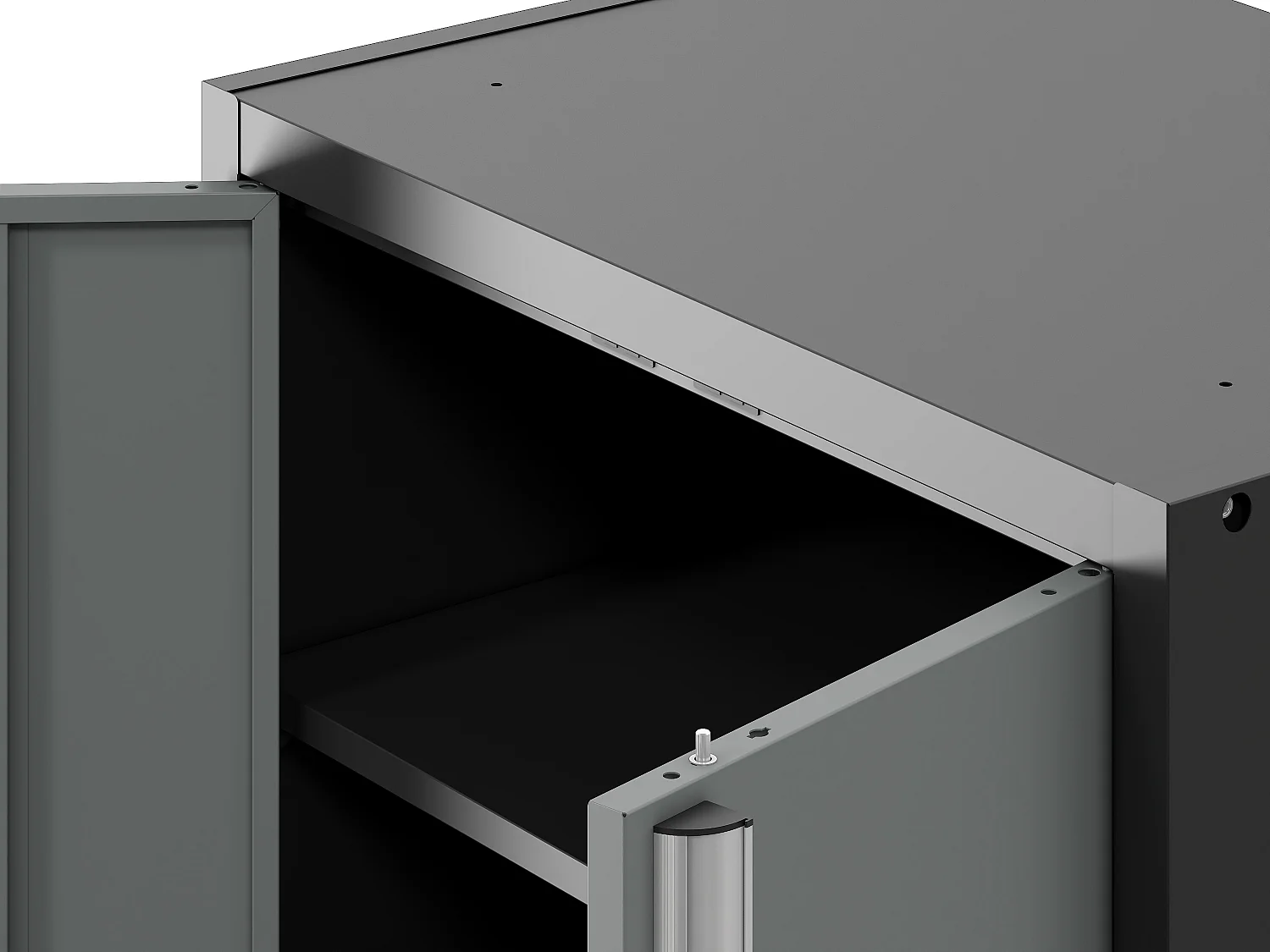 Établi en bois et acier avec colonne double - L240 x P57 x H202 cm - Gris anthracite - ATELIOR