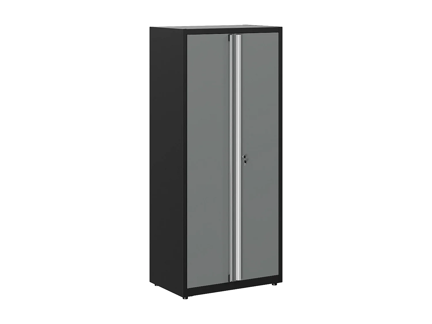 Établi en bois et acier avec colonne double - L240 x P57 x H202 cm - Gris anthracite - ATELIOR