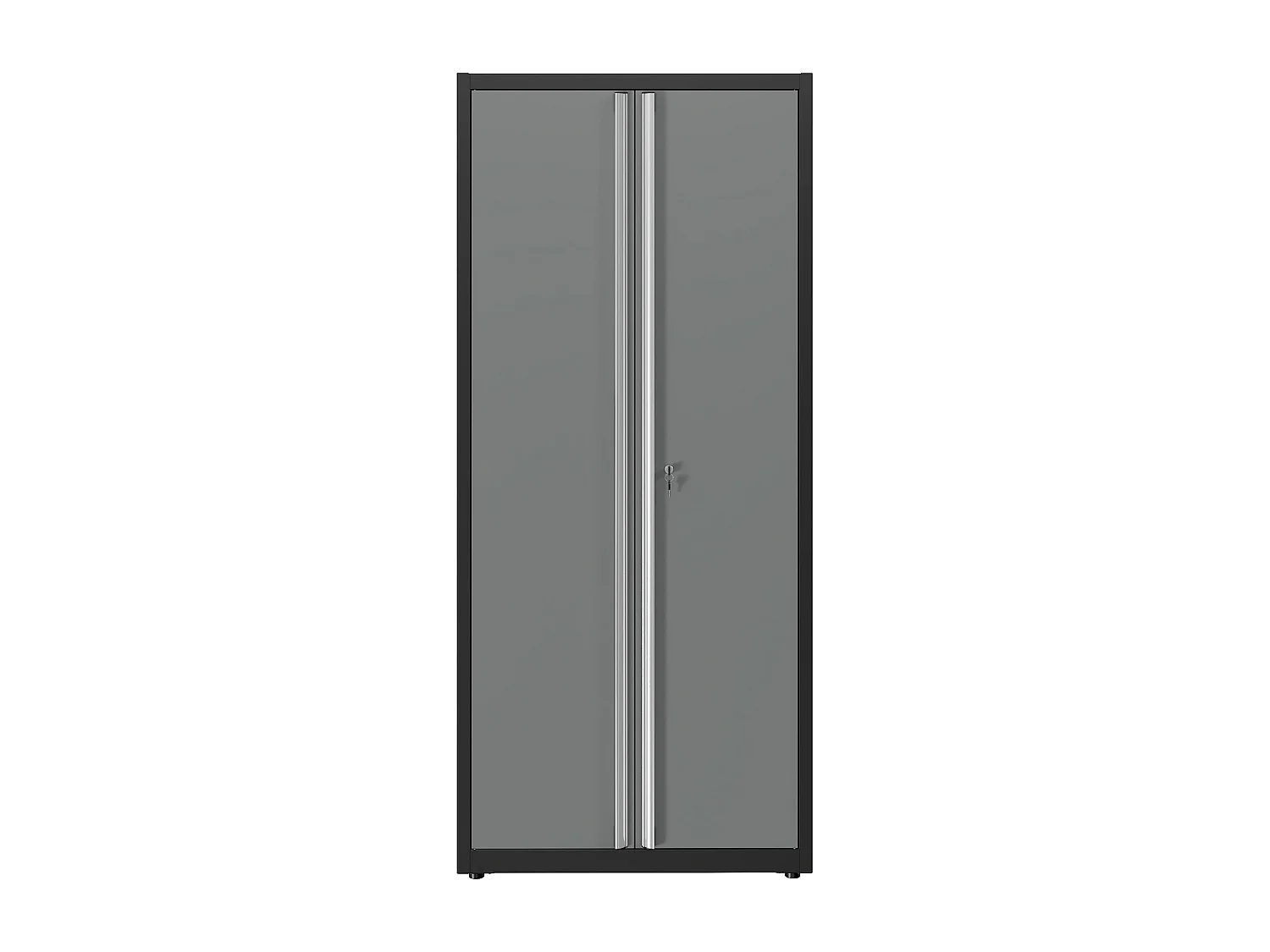 Établi en bois et acier avec colonne double - L315 x P57 x H202 cm - Gris anthracite - ATELIOR