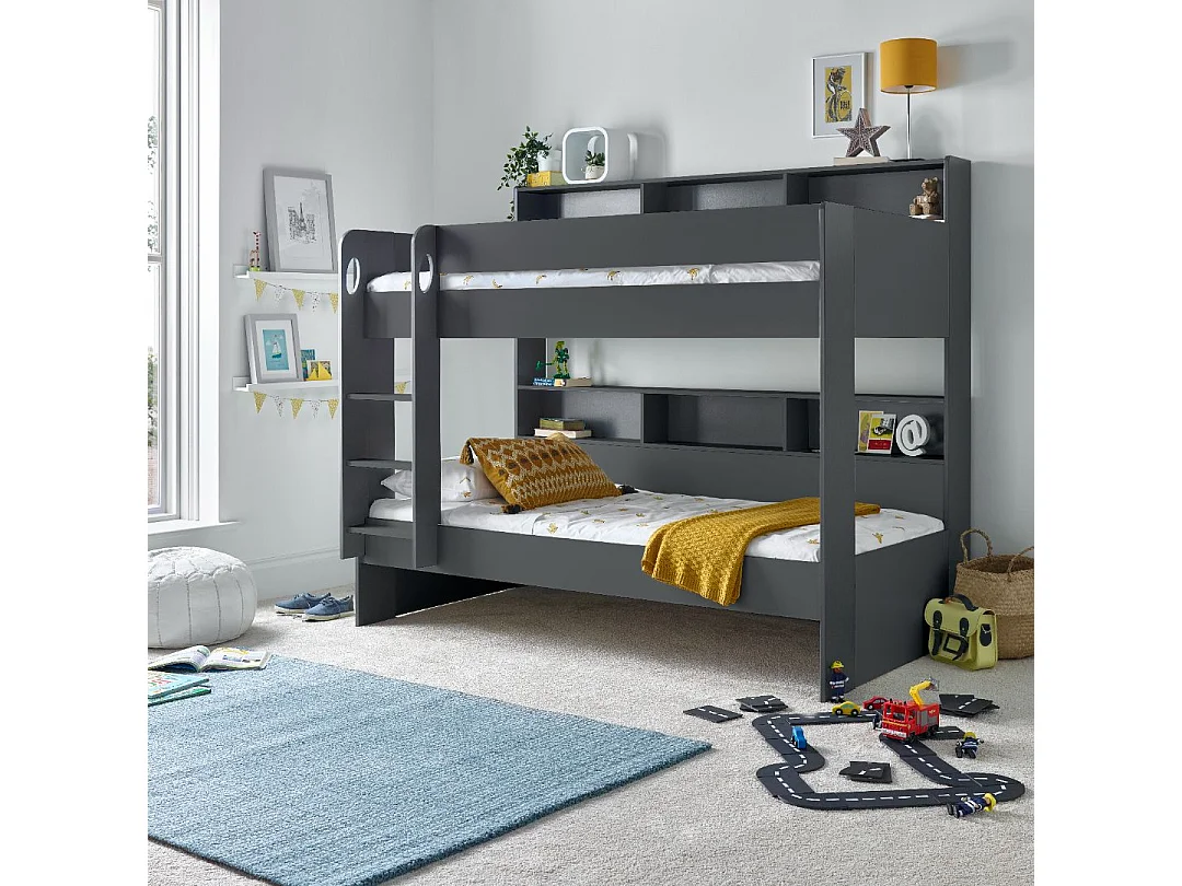 Oliver Onyx Grey Storage Bunk Bed Without Drawer