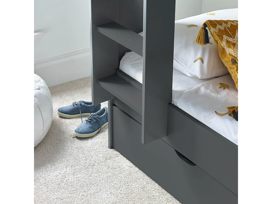 Oliver Onyx Grey Storage Bunk Bed Without Drawer