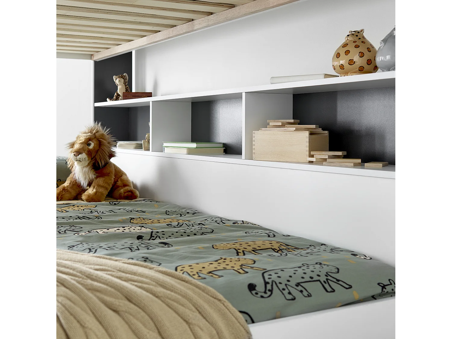 Oliver Grey and White Storage Bunk Bed With Drawer