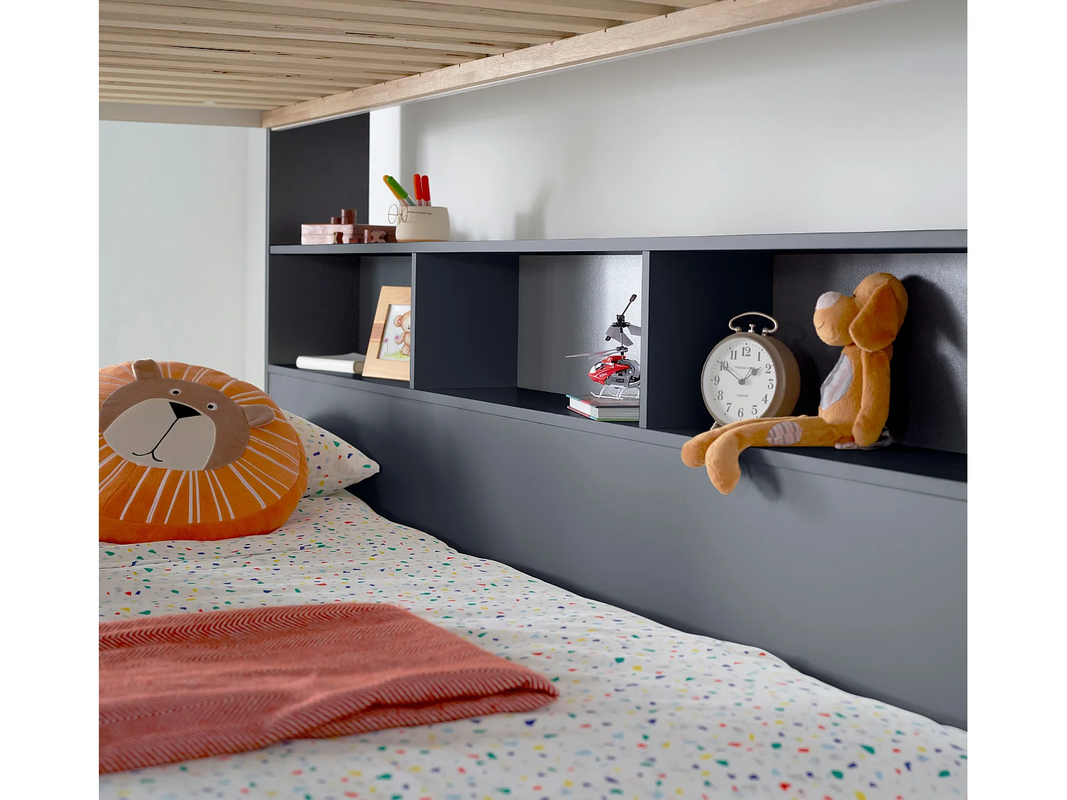 Oliver Onyx Grey Triple Sleeper Storage Bunk Bed With Drawer