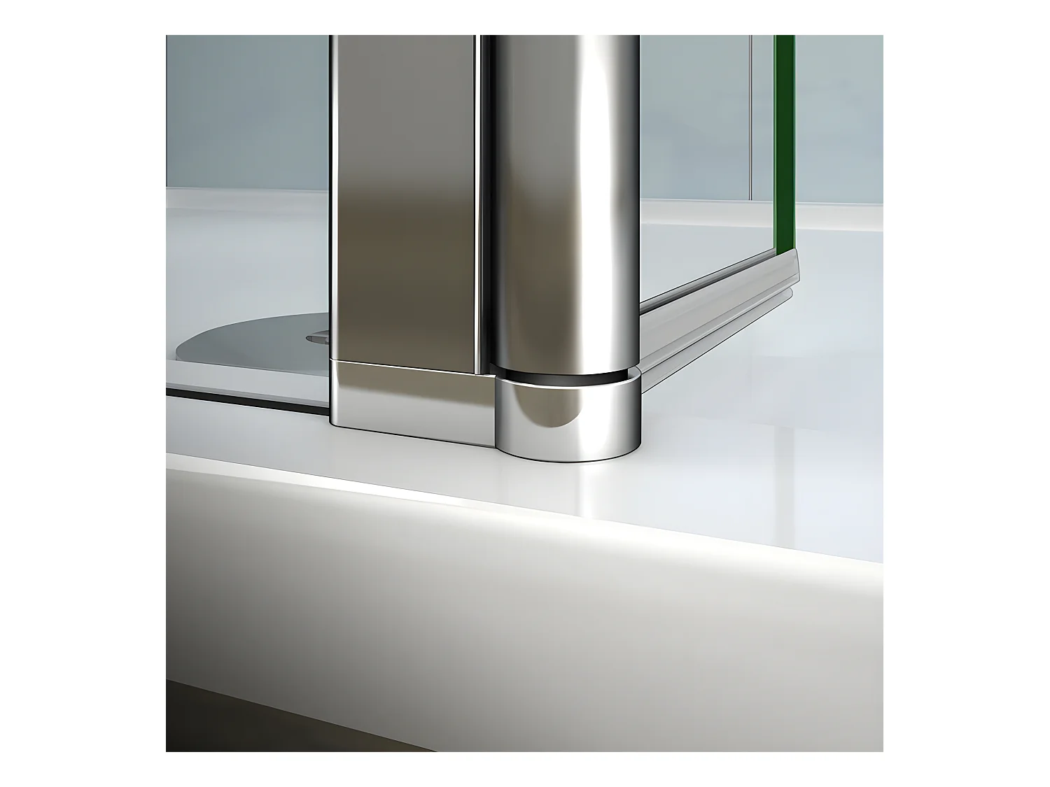 Paroi de douche à l'italienne 120+30x200cm avec retour pivotant - Verre 8mm trempé - Avec barre de fixation 70-120cm en cylindrique