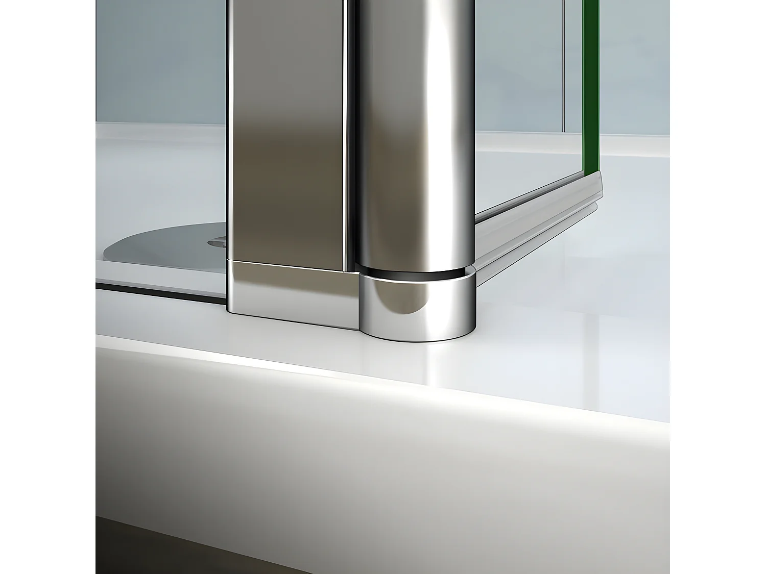 Paroi de douche à l'italienne 120+30x200cm avec retour pivotant - Verre 8mm trempé - Avec barre de fixation 70-120cm en cylindrique