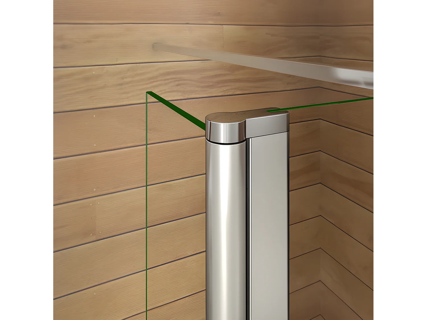 Paroi de douche à l'italienne 150+40x200cm avec retour pivotant - Verre 8mm trempé - Avec barre de fixation 90cm en carré