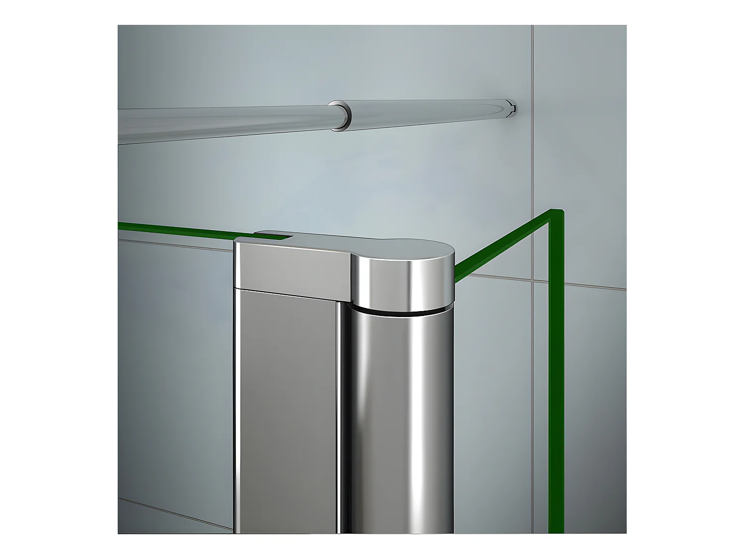 Paroi de douche à l'italienne 50+40x200cm avec retour pivotant - Verre 8mm trempé - Avec barre de fixation 70-120cm en cylindrique