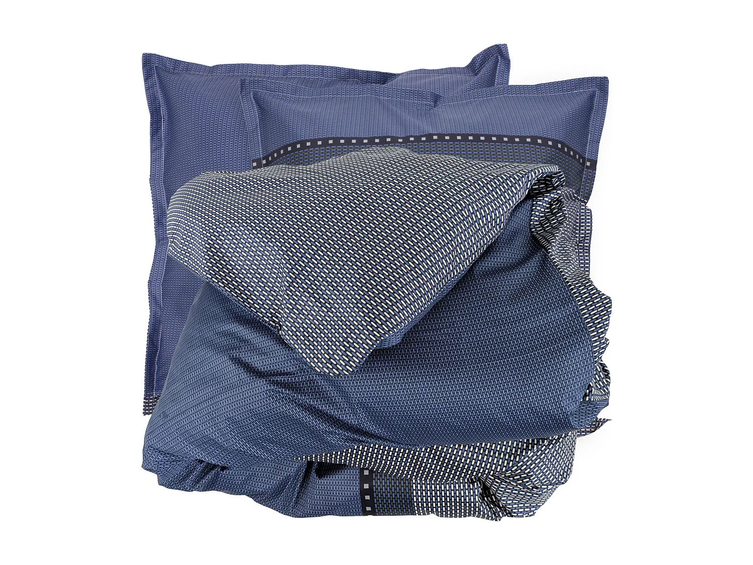 Parure de lit 260x240 cm satin de coton ENZO bleu