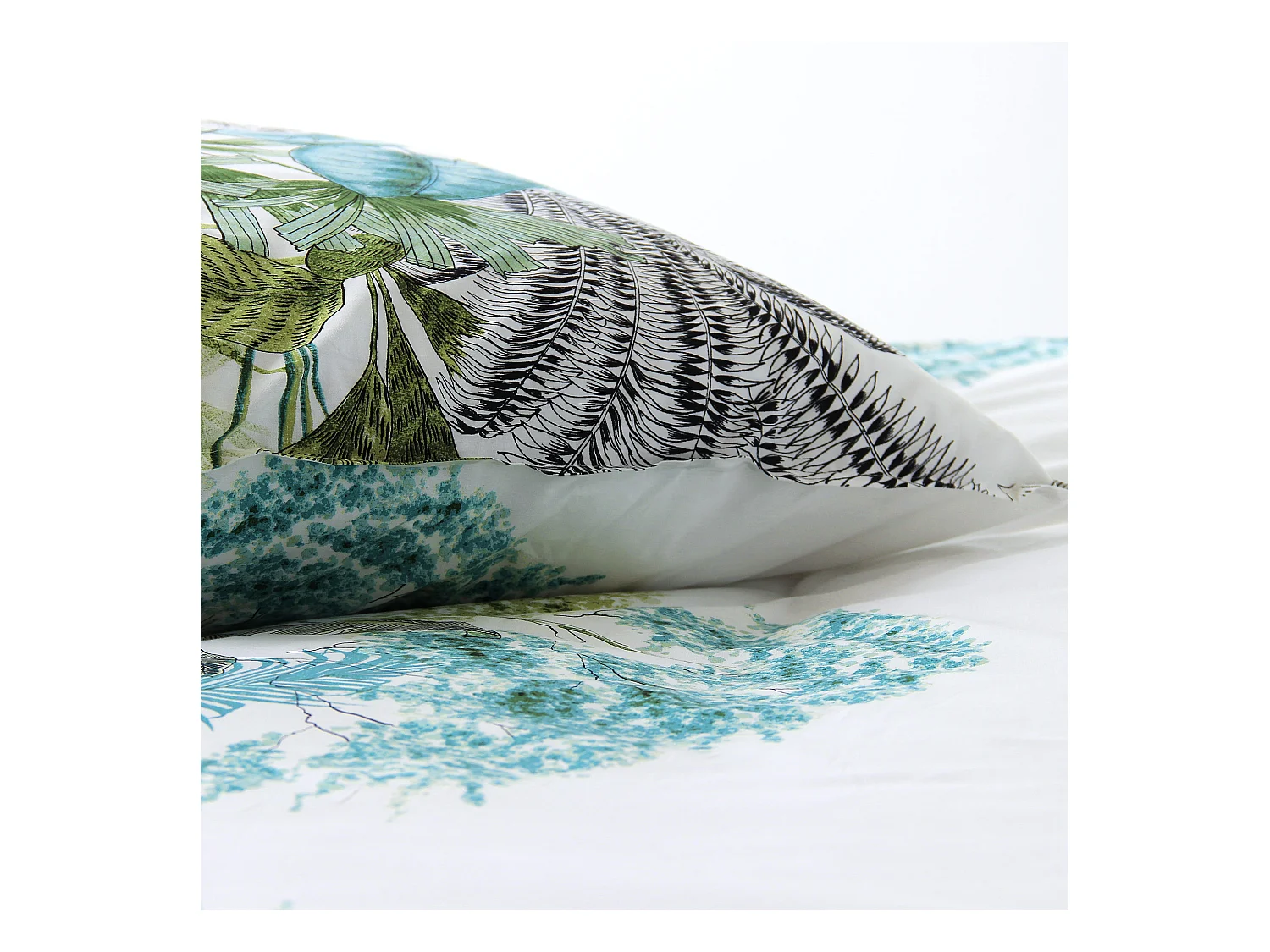 Parure de lit 240x220 cm percale de coton BALISIA Vert