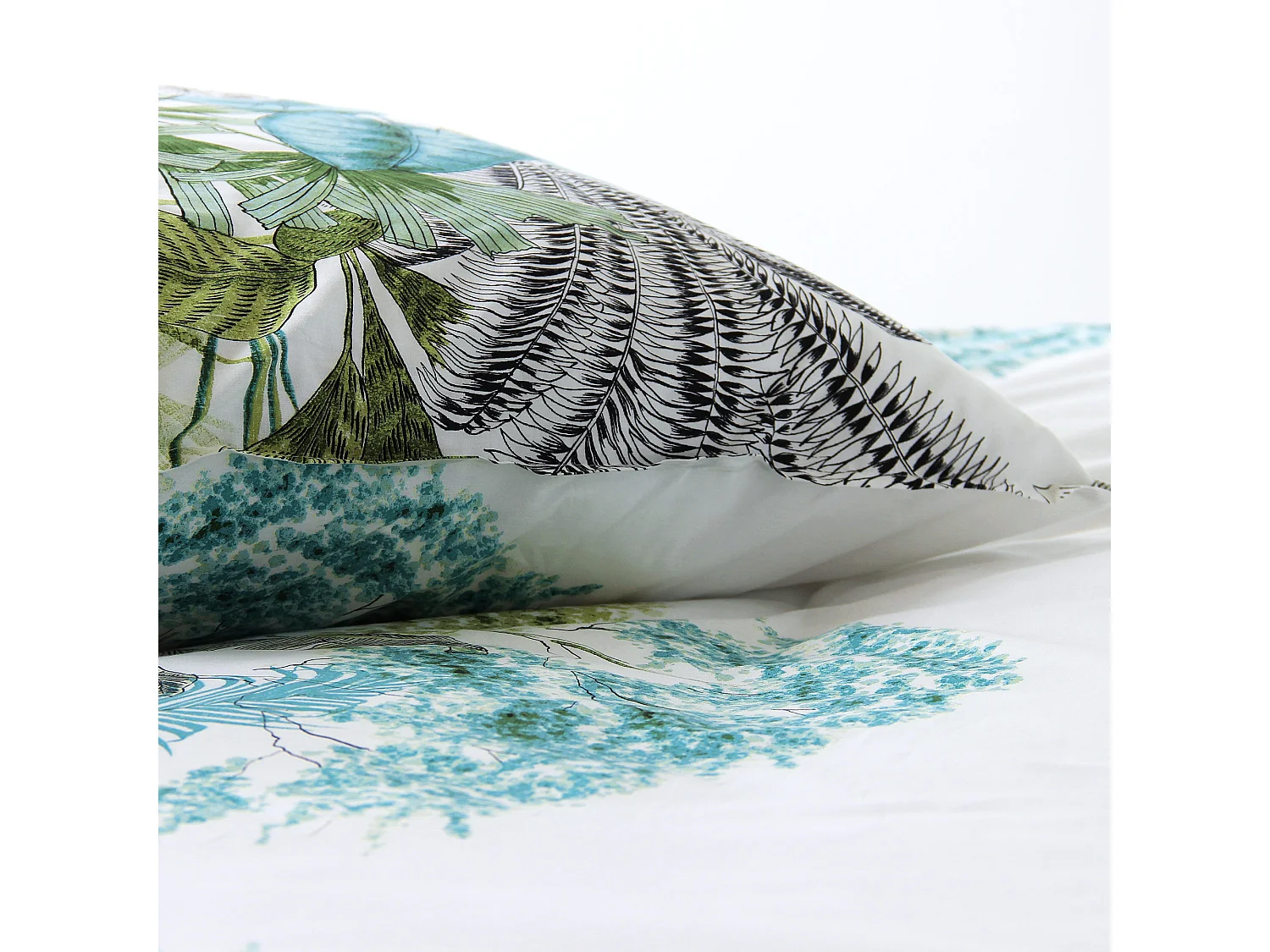 Parure de lit 240x220 cm percale de coton BALISIA Vert