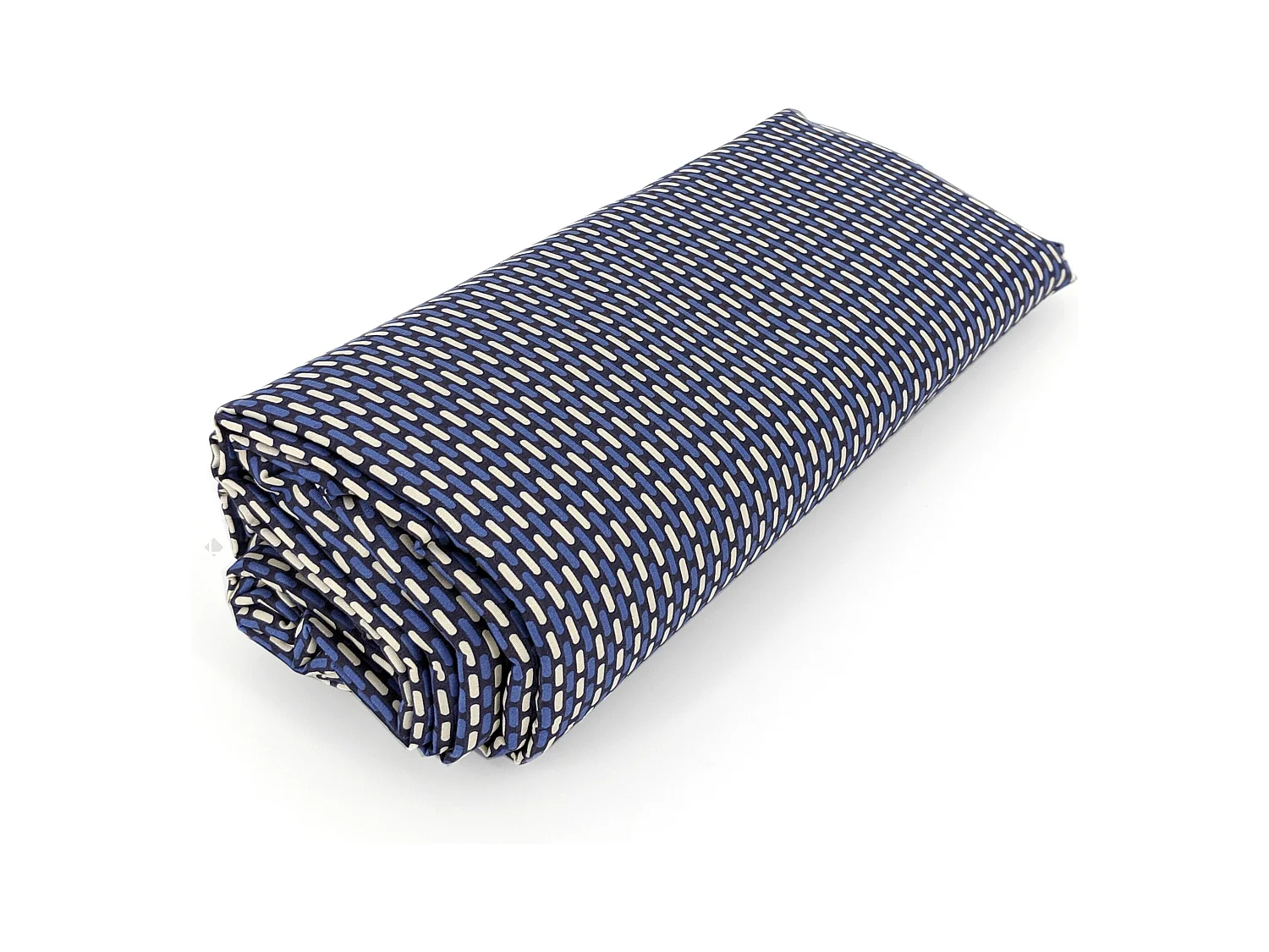 Drap housse imprimé 90x200 cm satin de coton ENZO bleu