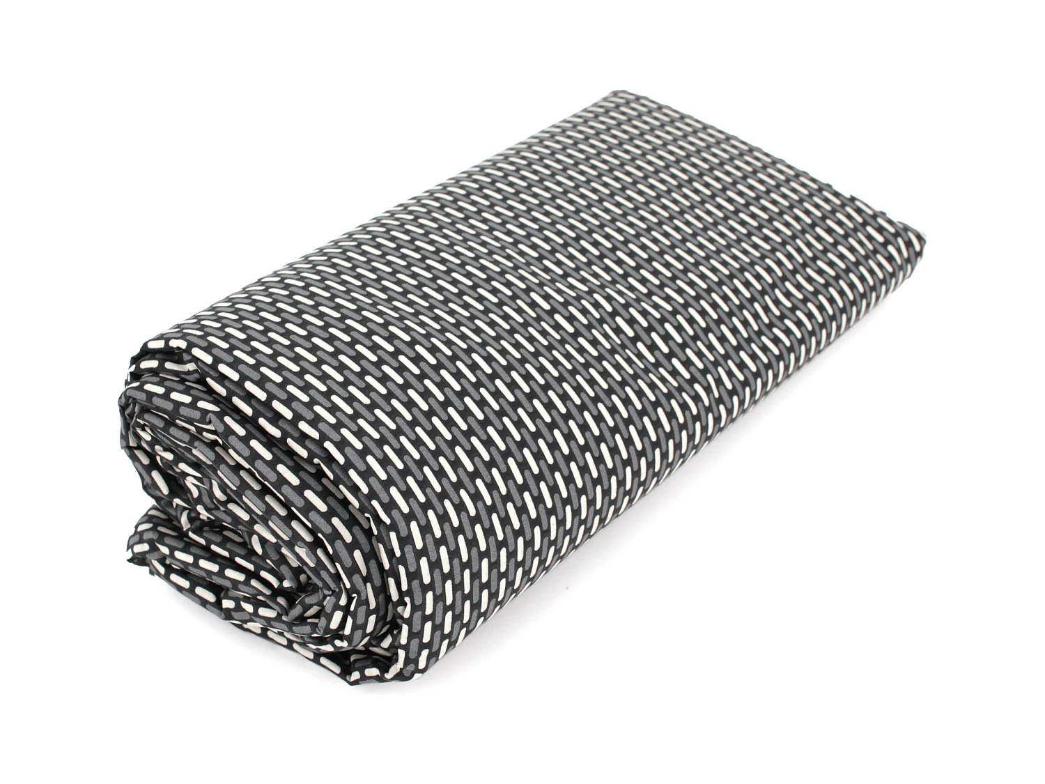 Drap housse imprimé 90x200 cm satin de coton ENZO noir