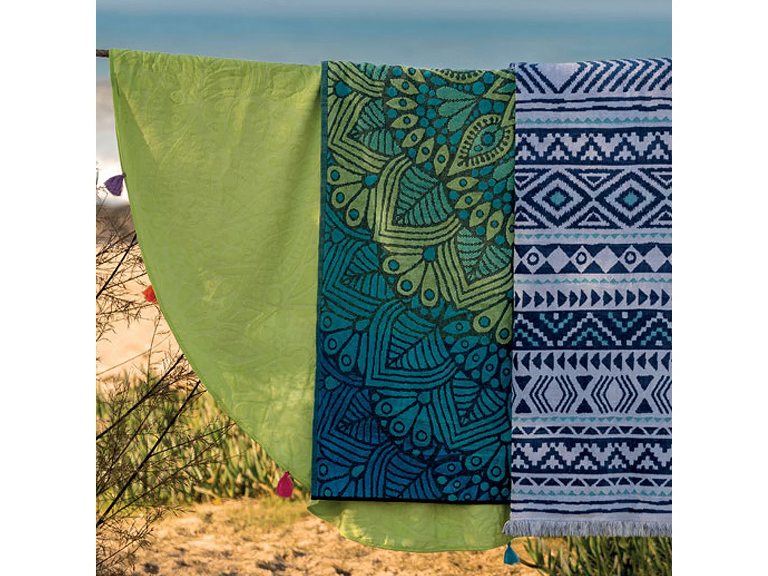 Drap de plage rond 180 cm TRACCIA Rose