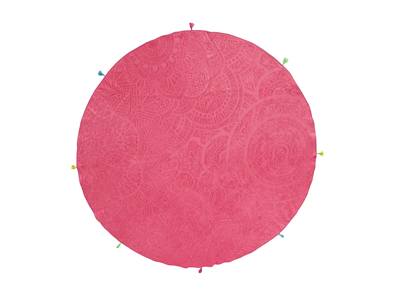 Drap de plage rond 180 cm TRACCIA Rose