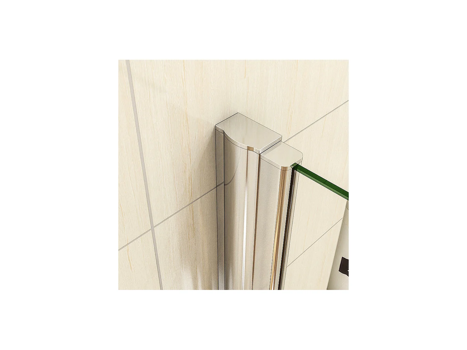 Draaibare douchedeur in 6mm antikalk veiligheidsglas douchedeur 110cm met 1 vast element Hoogte 187cm