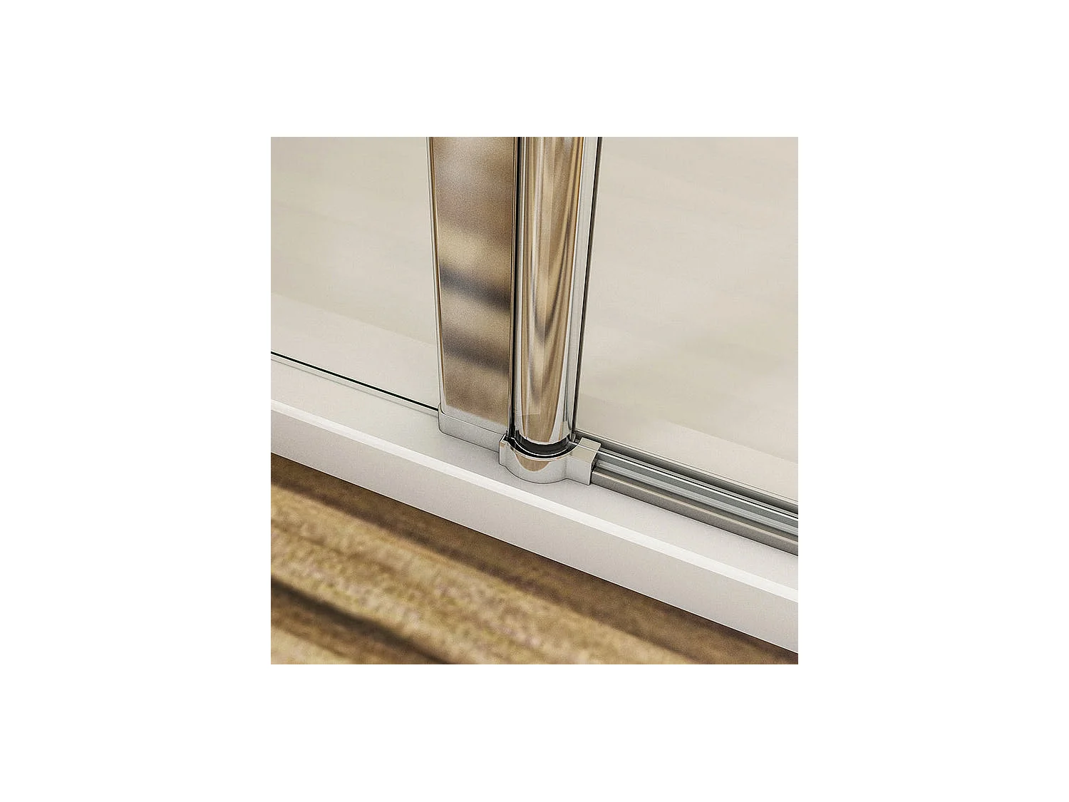 Draaibare douchedeur in 6mm antikalk veiligheidsglas douchedeur 120cm met 1 vast element Hoogte 187cm