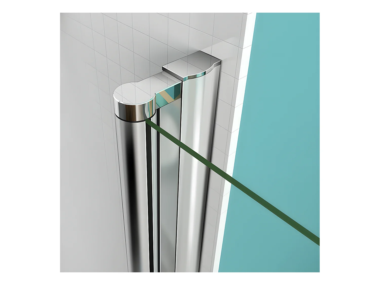 Porte de douche pivotante porte de douche 100x197cm en 6mm verre de sécurité anticalcaire, installation en niche