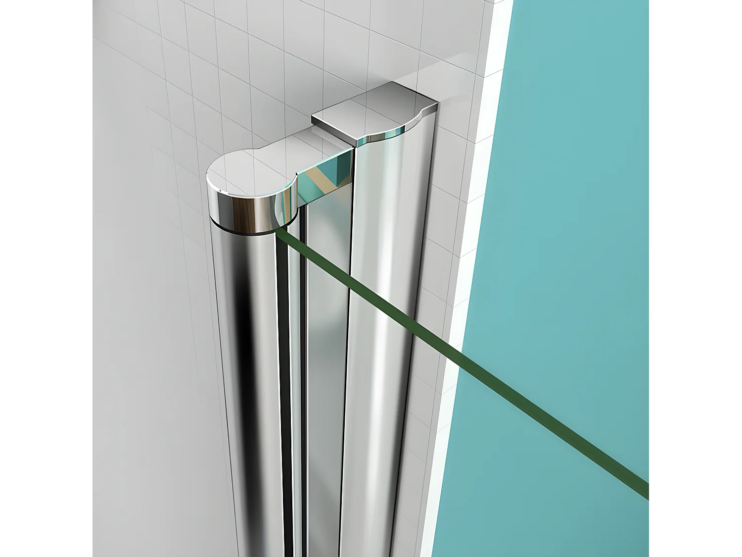 Porte de douche pivotante porte de douche 100x197cm en 6mm verre de sécurité anticalcaire, installation en niche