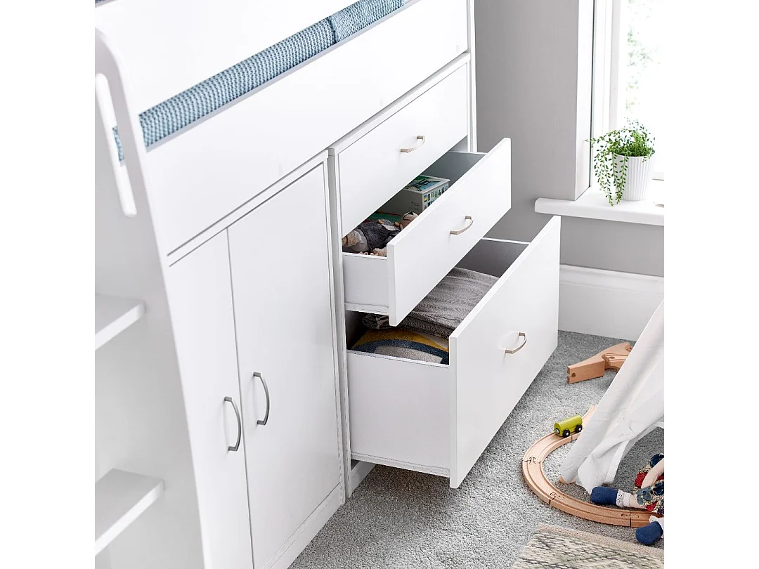 Lacy White Storage Mid Sleeper