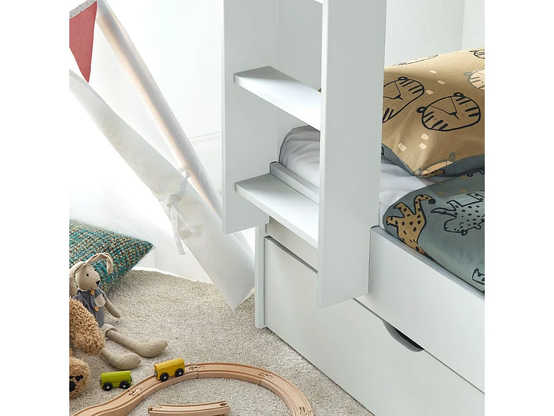 Oliver White Storage Bunk Bed With Drawer