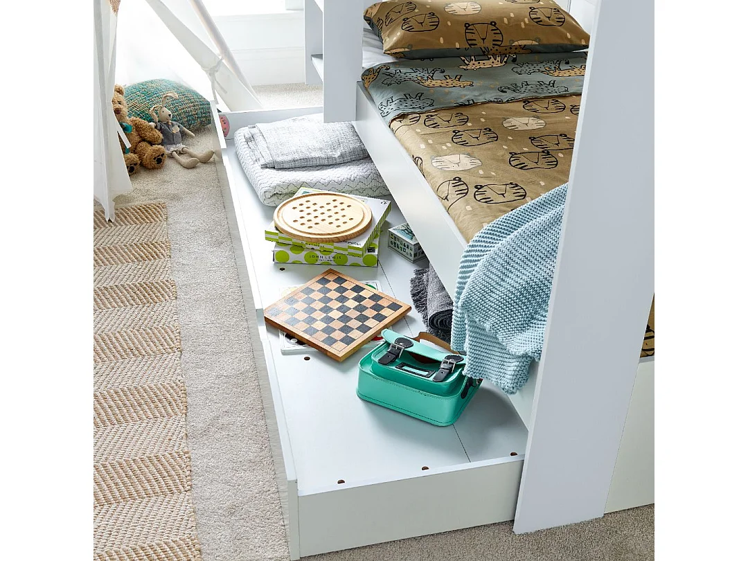 Oliver White Storage Bunk Bed With Drawer