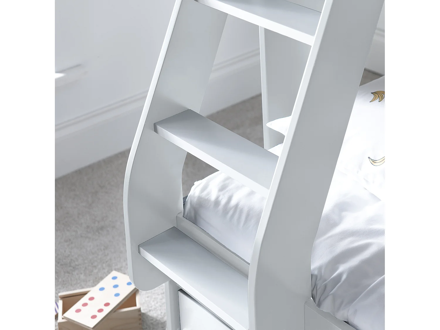 Oliver White Triple Sleeper Storage Bunk Bed Without Drawer