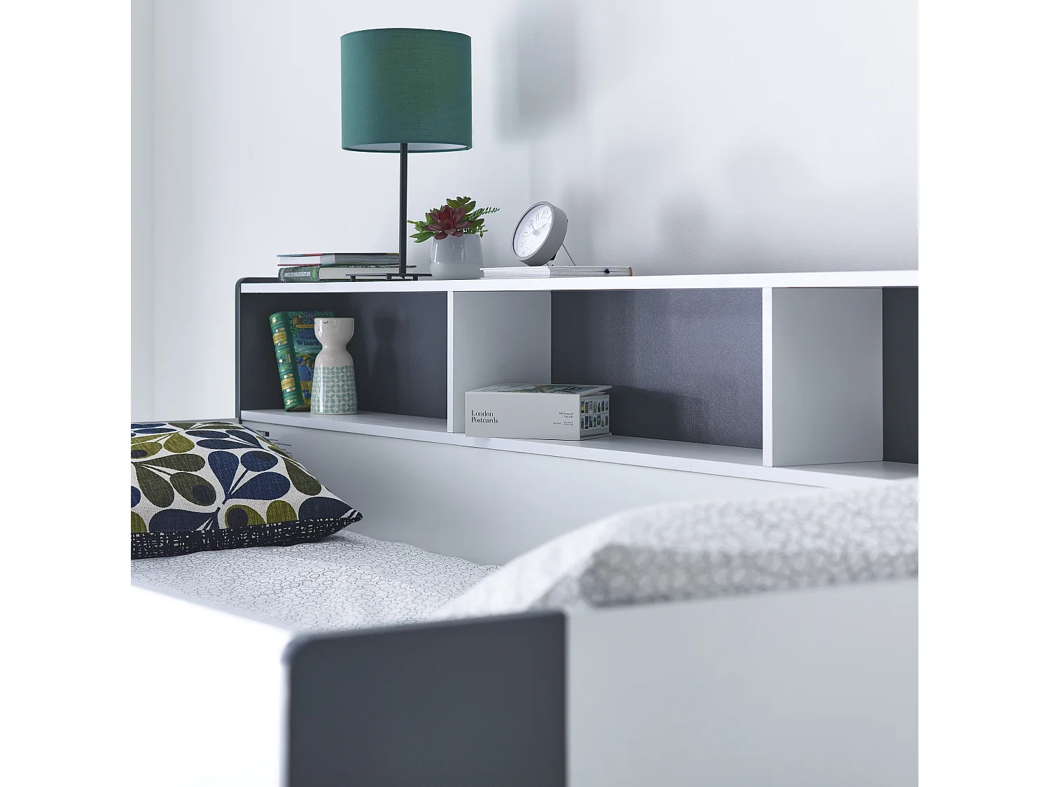 Oliver Grey and White Triple Sleeper Storage Bunk Bed With Drawer