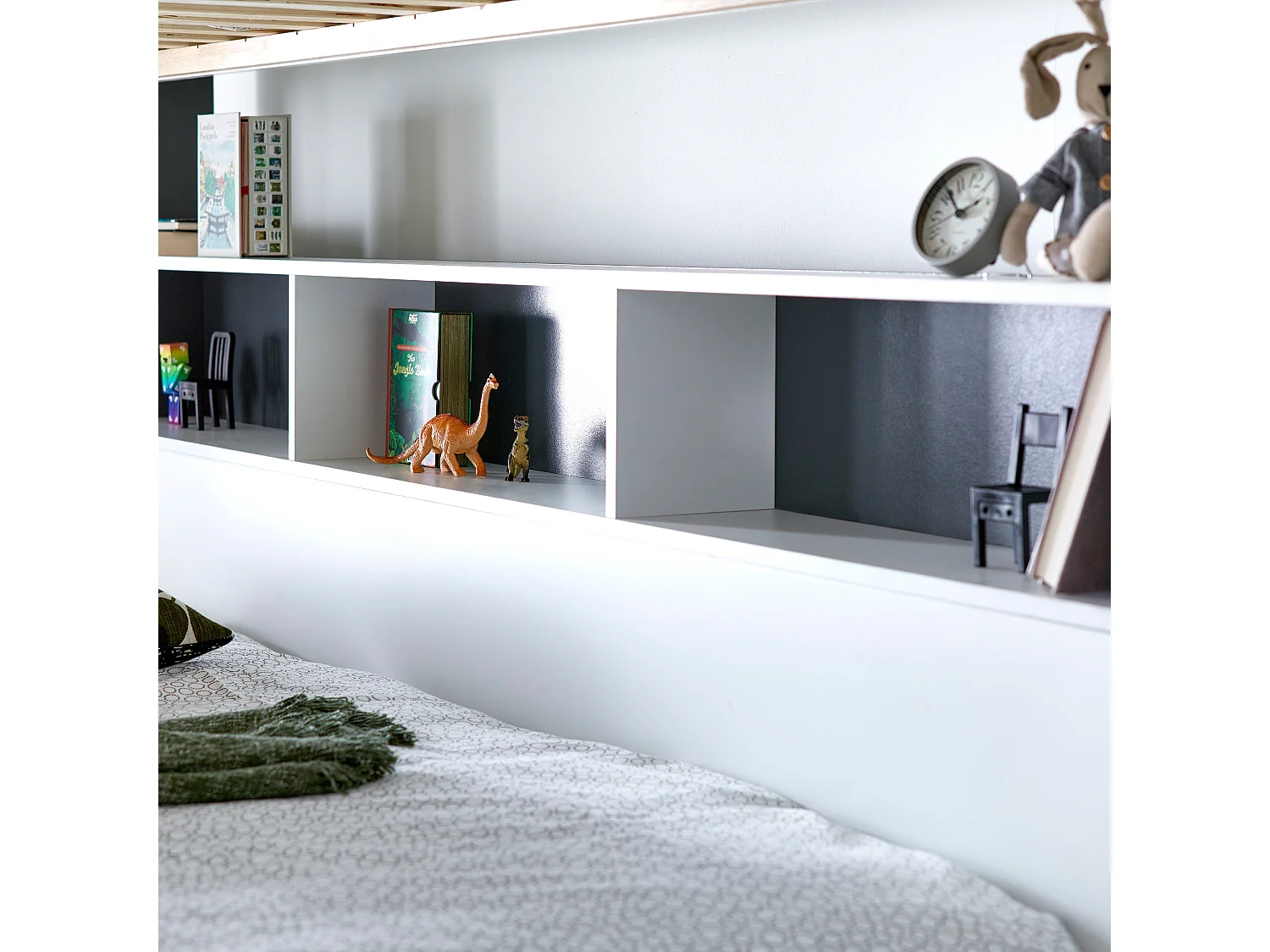Oliver Grey and White Triple Sleeper Storage Bunk Bed With Drawer