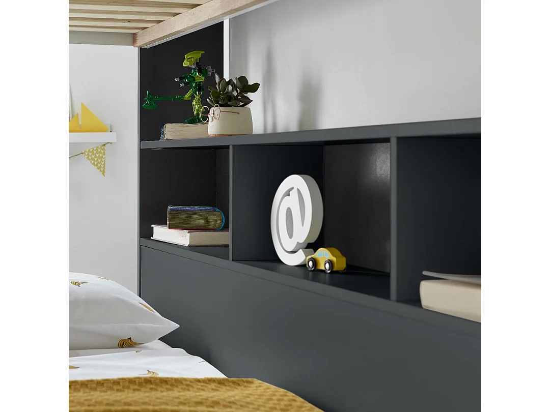 Oliver Onyx Grey Storage Bunk Bed With Drawer