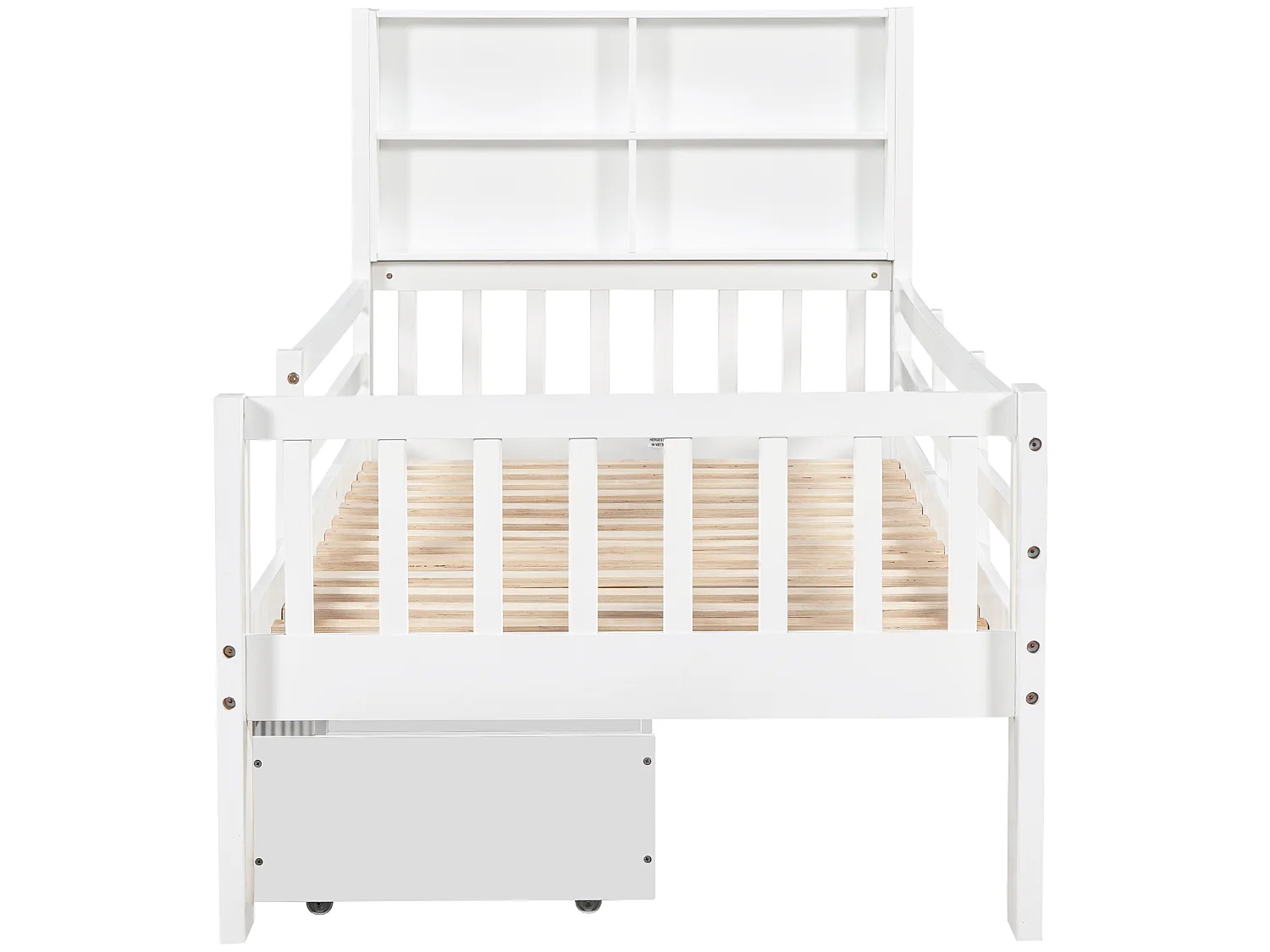 Lit pour enfant, lit pour enfant multifonction avec tiroirs et tableau noir, sans matelas, blanc, 90x200