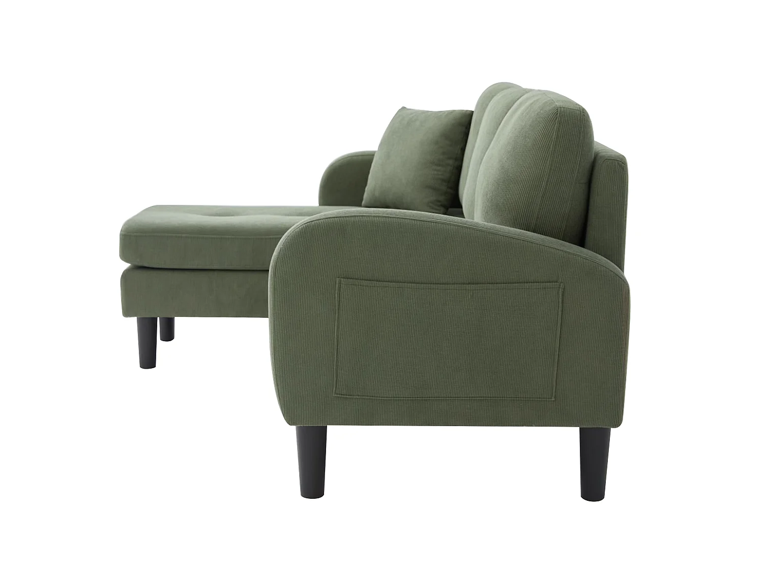 Canapé d'angle L 3 places, tissu coton et lin, méridienne, design scandinave, salon