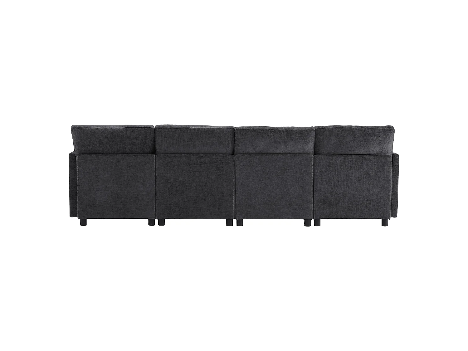 Canapé modulable U/L en chenille, avec 2 poufs et 6 coussins, ensemble salon moderne