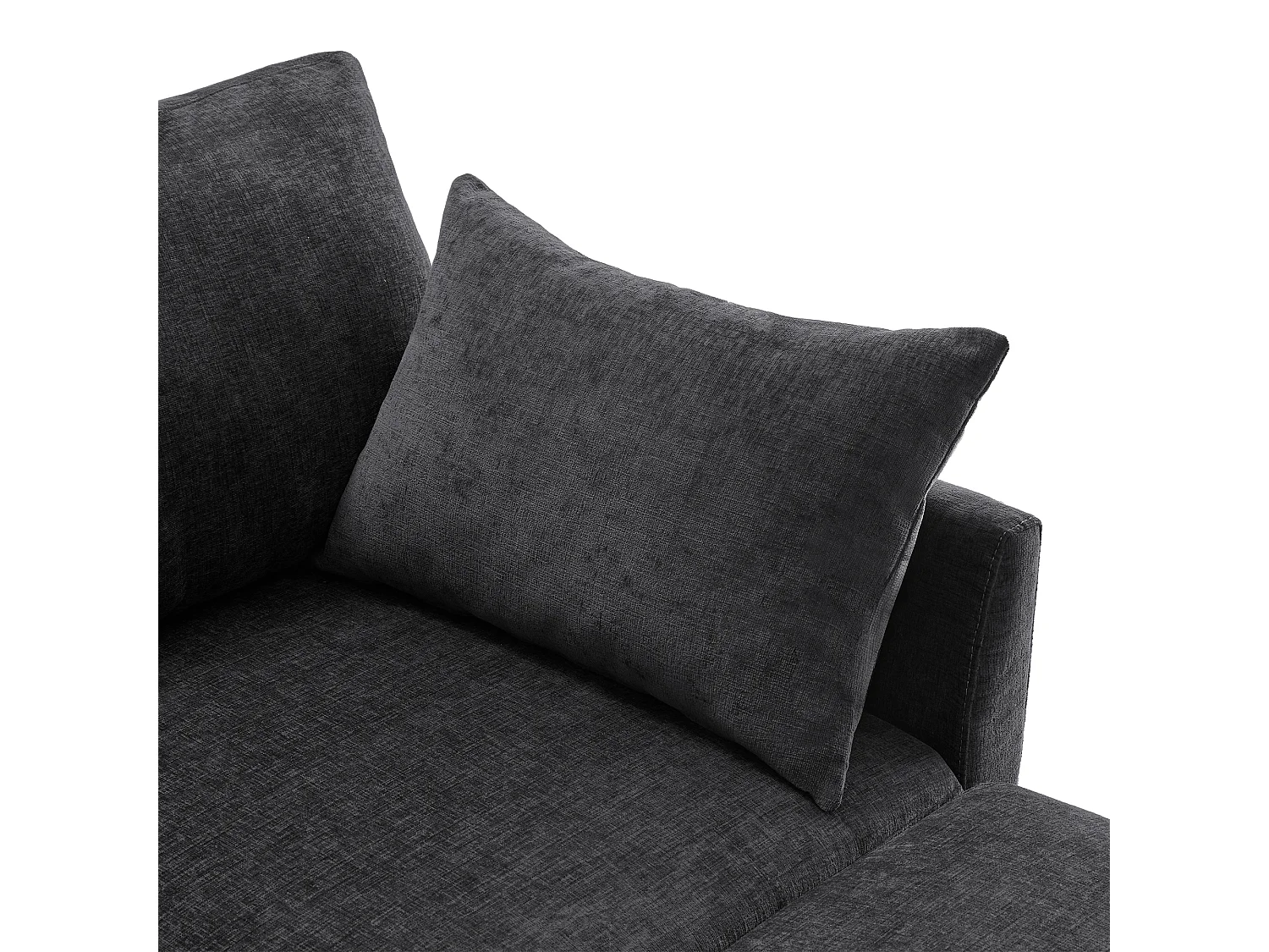Canapé modulable U/L en chenille, avec 2 poufs et 6 coussins, ensemble salon moderne