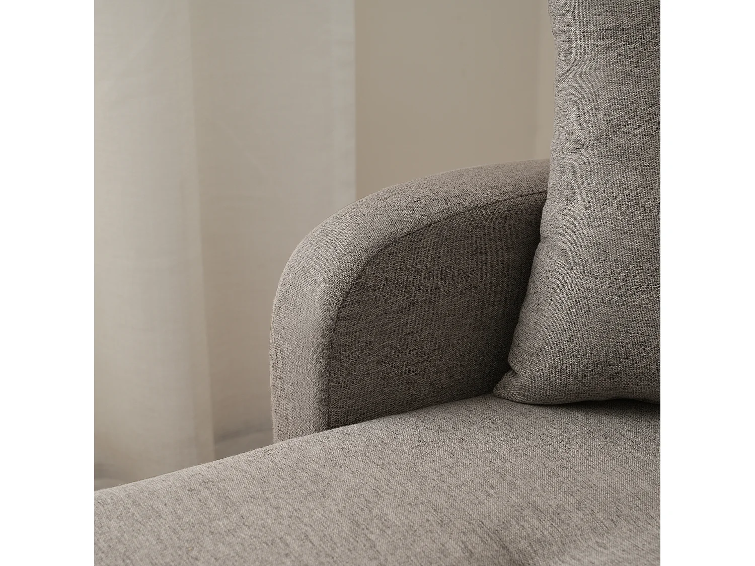 Canapé d'angle L 3 places, tissu coton et lin, méridienne, design scandinave, salon