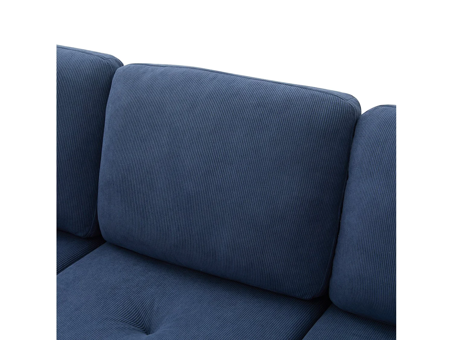 Canapé d'angle L 3 places, tissu coton et lin, méridienne, design scandinave, salon