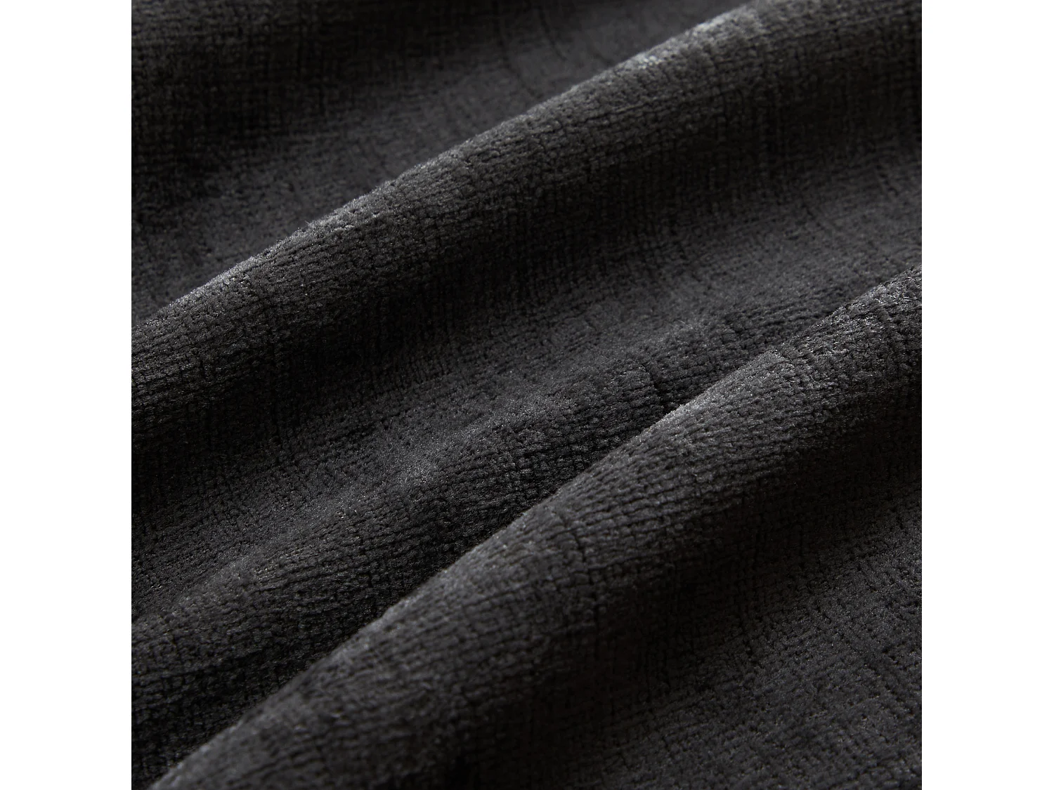 Canapé modulable L 3/4 places gris, pouf amovible, 4 coussins, tissu chenille, salon