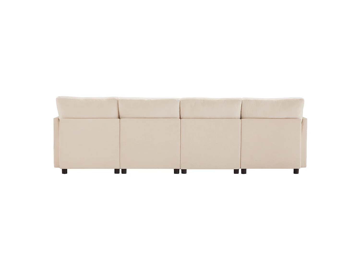 Canapé modulable U/L en chenille, avec 2 poufs et 6 coussins, ensemble salon moderne