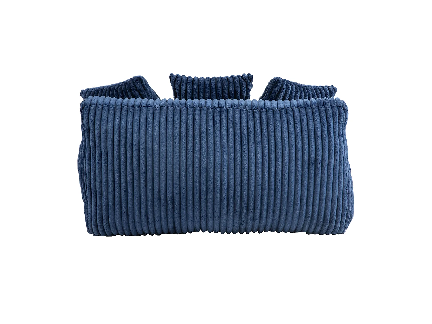 Canapé relaxation Cloud velours côtelé bleu marine, 3 coussins, assise large, design scandinave