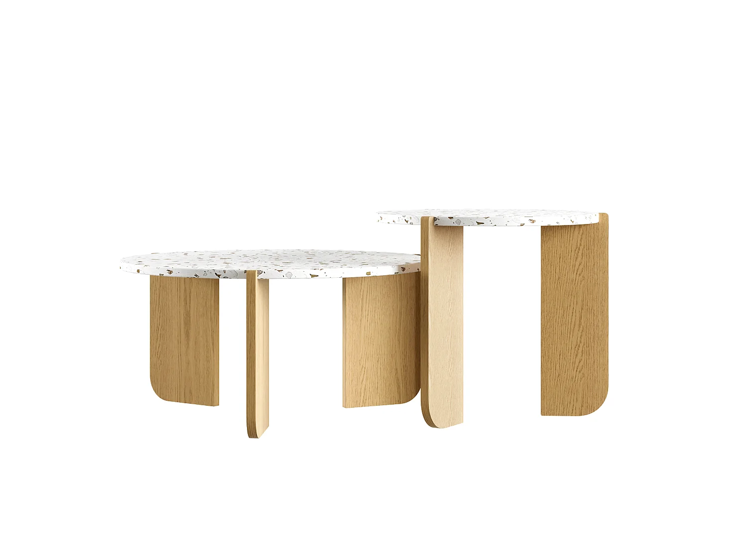 Lot de 2 tables basses gigognes modernes, design scandinave, pour salon et balcon