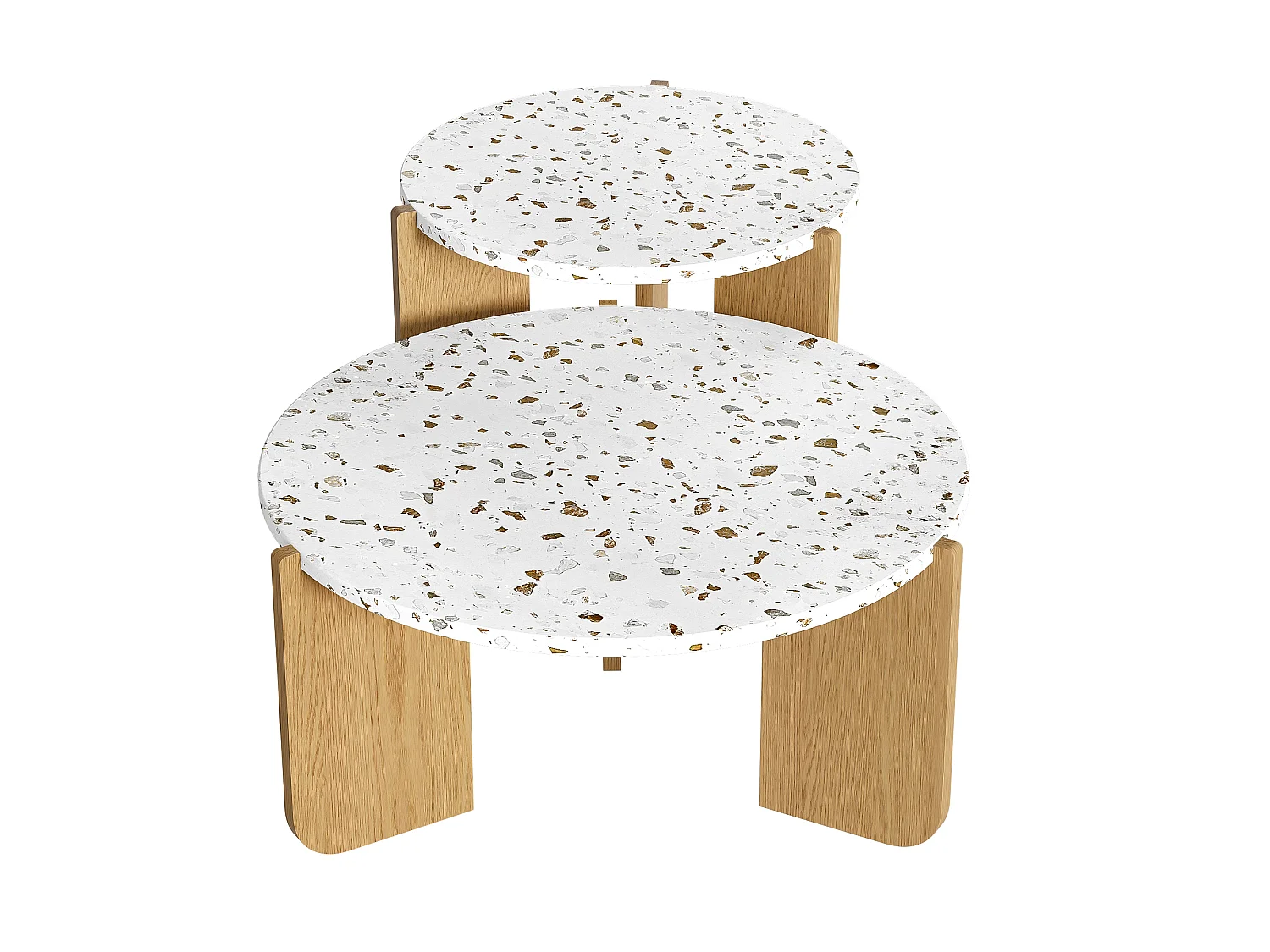Lot de 2 tables basses gigognes modernes, design scandinave, pour salon et balcon