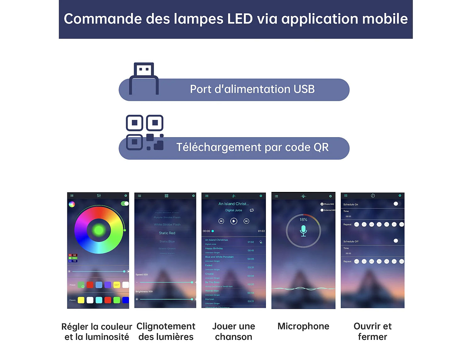 Meuble TV Suspendu 245 x 30 x 26 cm - Portes Brillantes - LED App - Passe-Câbles - panneaux de particules et MDF - Blanc