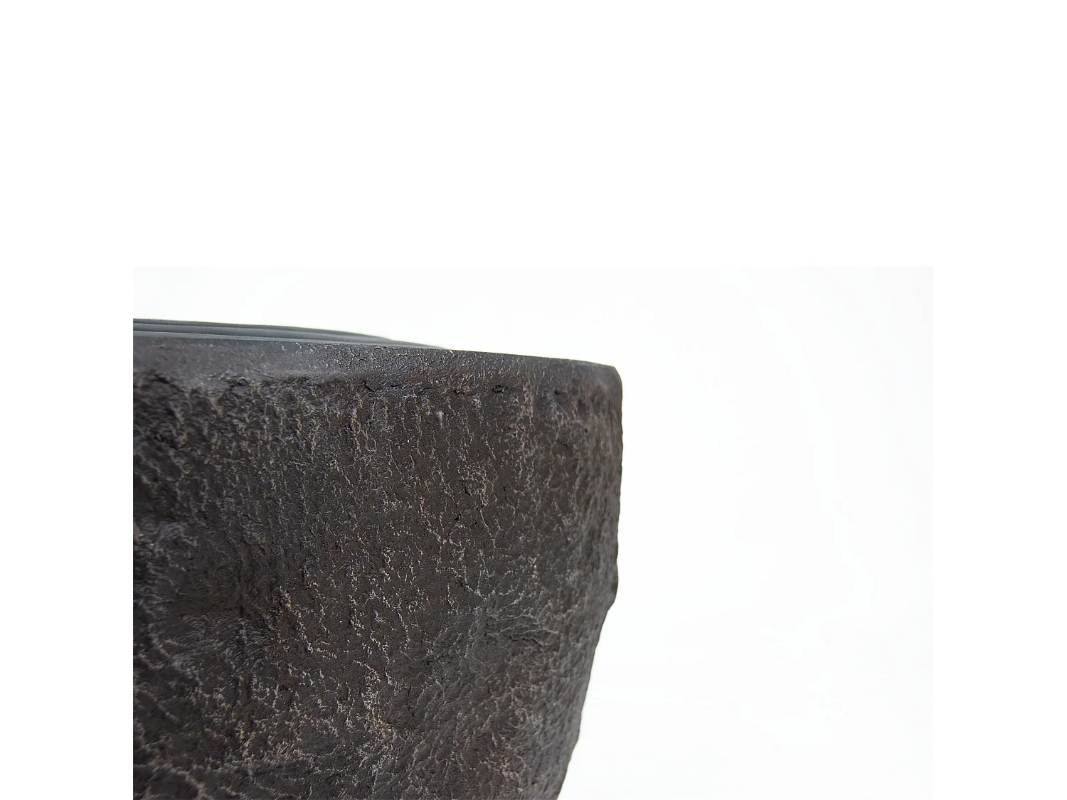 Fontaine aspect pierre Giri S noire, fontaine sur pied avec pompe et LED, 42 cm