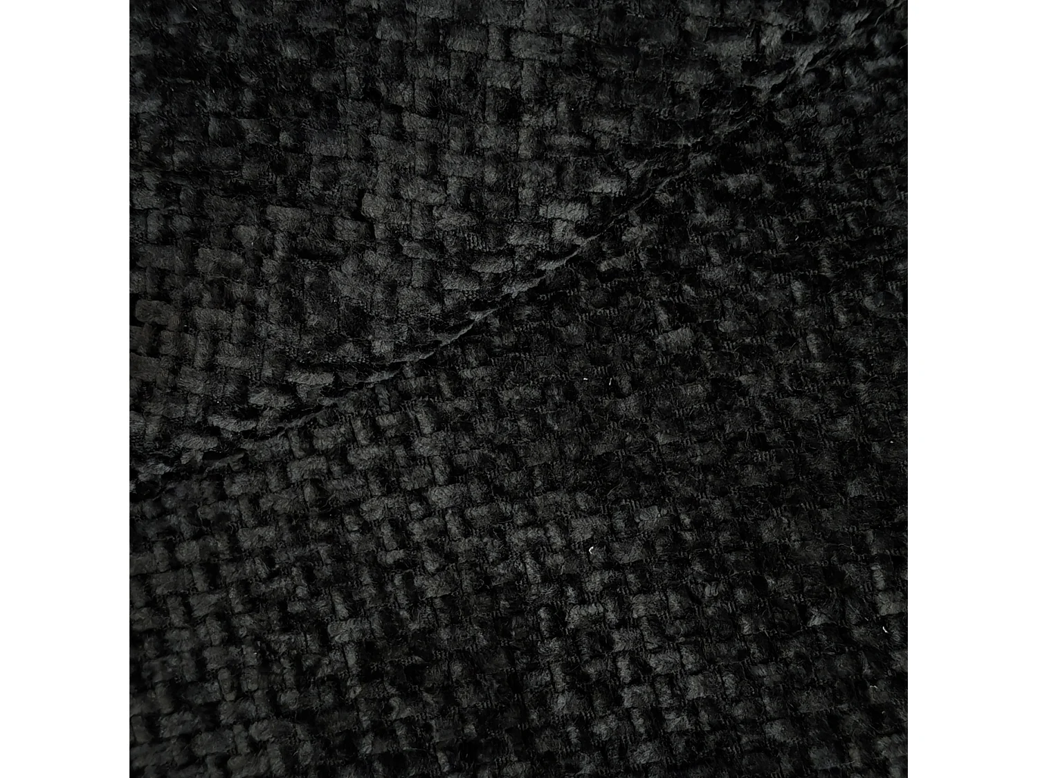Canapé d’angle fixe 5 places 336x168x85 cm, canapé sans montage avec méridienne droite, mousse, tissu chenille noir