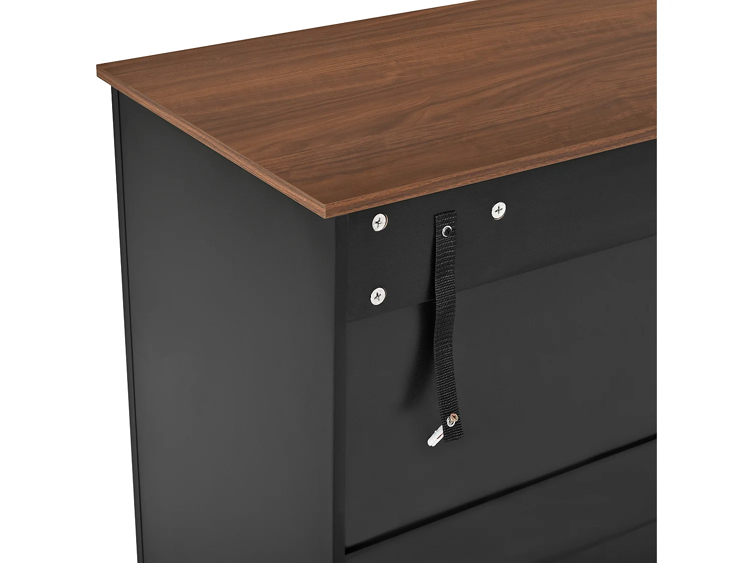 Buffet bas 160x40x75 cm, 3 tiroirs, 4 portes, stries verticales 3D, entrée salon salle à manger, noir, MDF