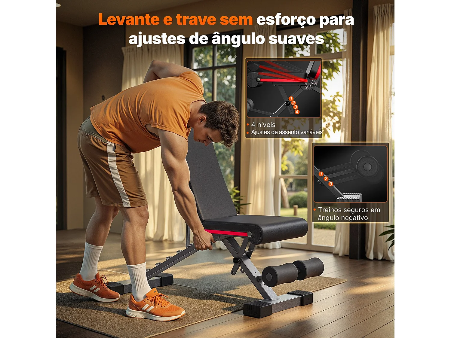 MERACH Halterbank Verstelbaar - Fitnessbank Inklapbaar voor Thuis - Max 450 kg Belastbaar - 72 Posities Trainingsbank Home Gym - Zwart
