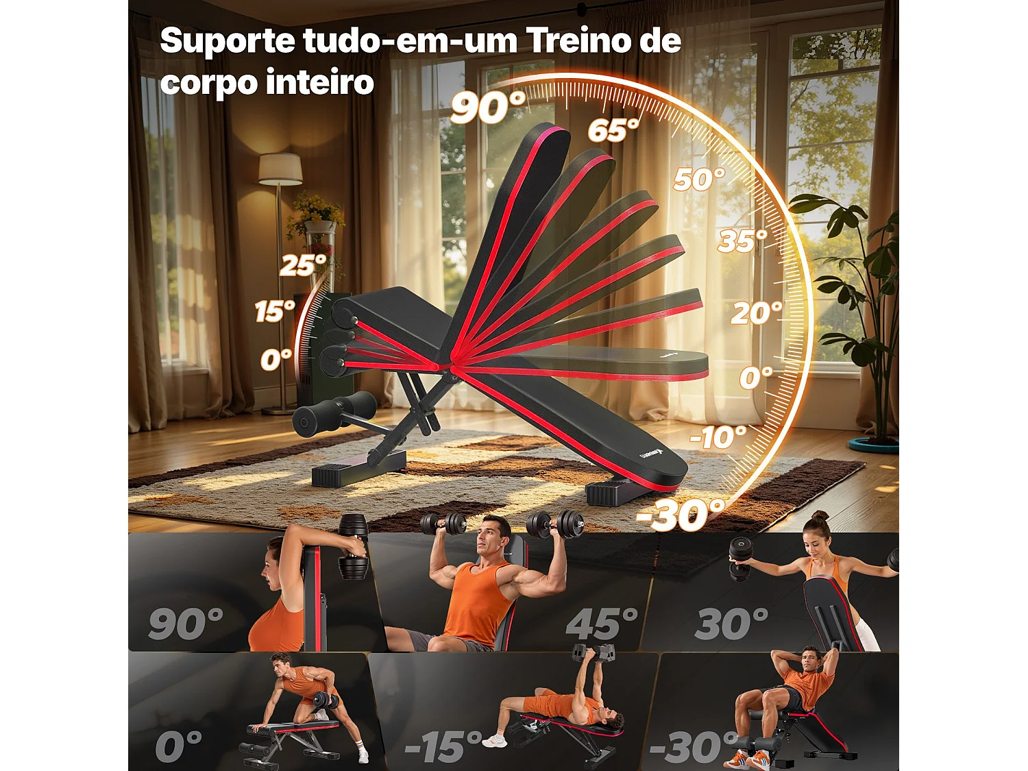 MERACH Halterbank Verstelbaar - Fitnessbank Inklapbaar voor Thuis - Max 450 kg Belastbaar - 72 Posities Trainingsbank Home Gym - Zwart